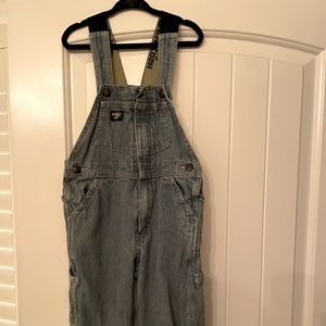 Vintage Oshkosh Train Conductor Overalls with Elastic straps and zipper front 3T